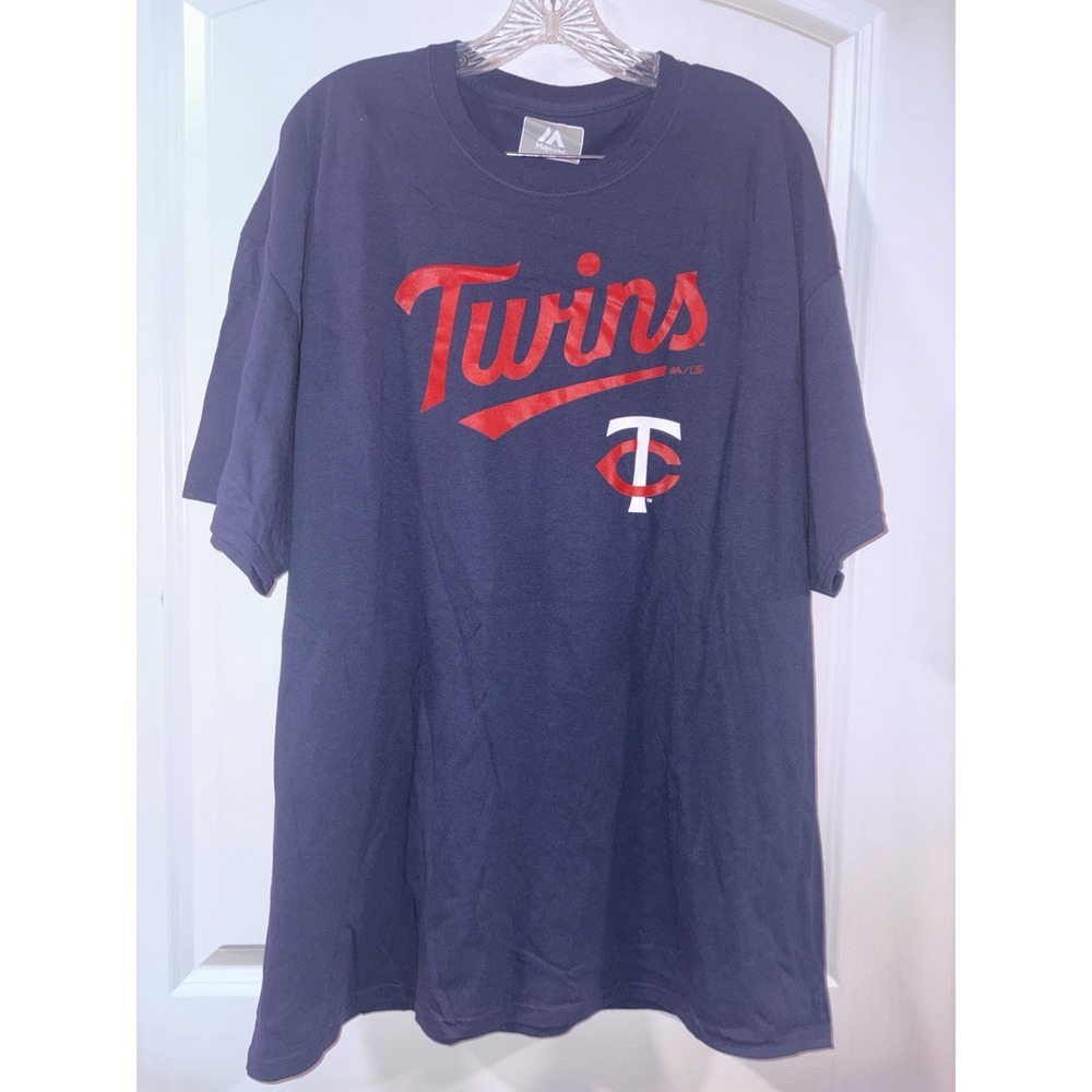 Minnesota Twins Men's‎ XXL T-Shirt (Navy Blue) Baseball Fast Shipping! 2XL New
